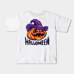 Halloween pumpkin head Kids T-Shirt